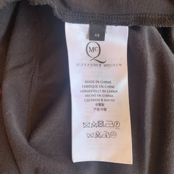 Rare McQ Alexander McQueen Women's XS Feather Dress Darkest Black Sheath Stretch - Picture 6 of 10